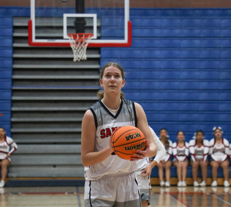 Krista Sheaffer takes a free throw in a game against San Joaquin Memorial at home on Jan. 12.