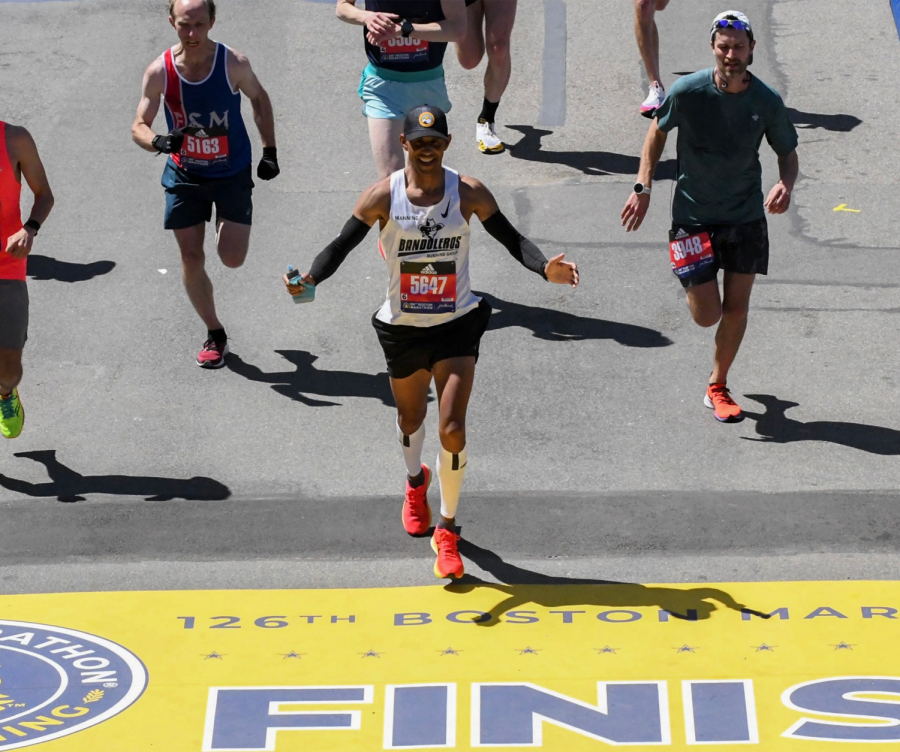 Clay Manning finished the Boston Marathon April 2022.